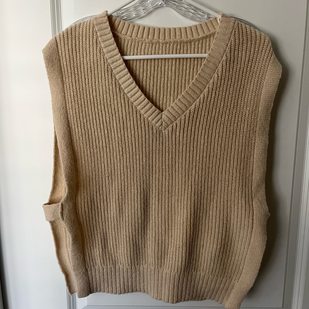 Women's Tan Sweater Vest
